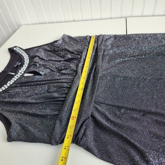 Enfocus Long Evening Dress Special Occasions Shimmer Glitter Black Silver 20W - Picture 10 of 14